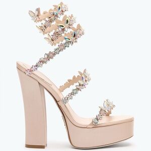 René Caovilla Eden 140mm Crystal Platform Sandals – Size 39